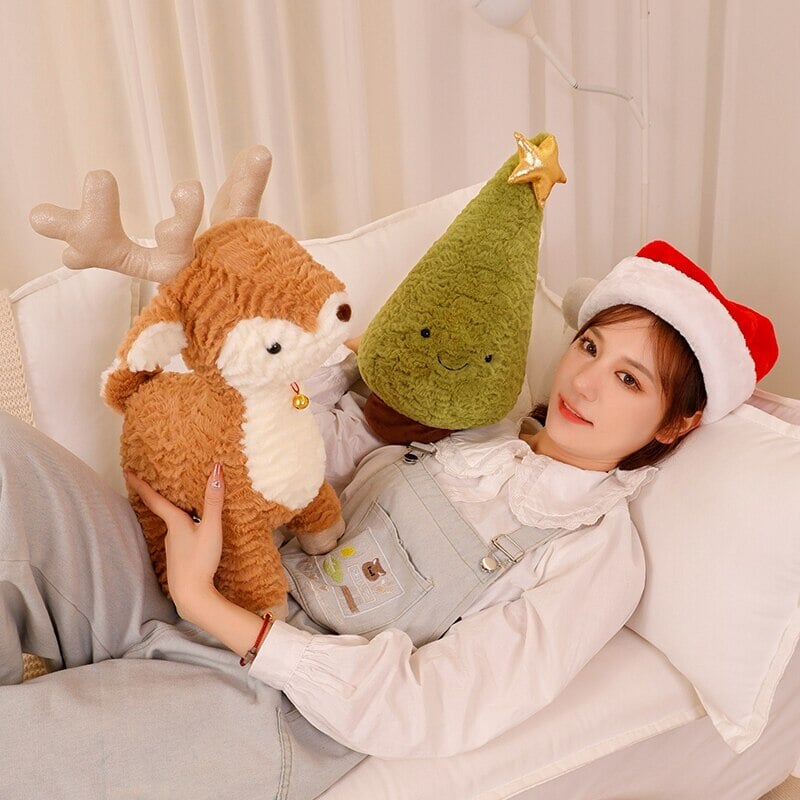 Fluffy Christmas Tree Reindeer Plushie-Kawaii Dream