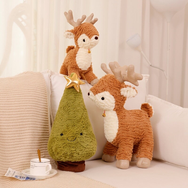 Fluffy Christmas Tree Reindeer Plushie-Kawaii Dream