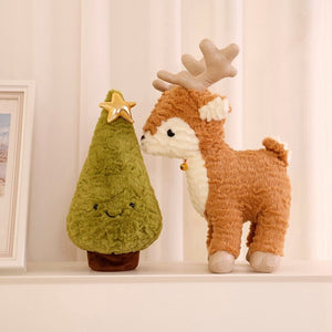Fluffy Christmas Tree Reindeer Plushie-Kawaii Dream