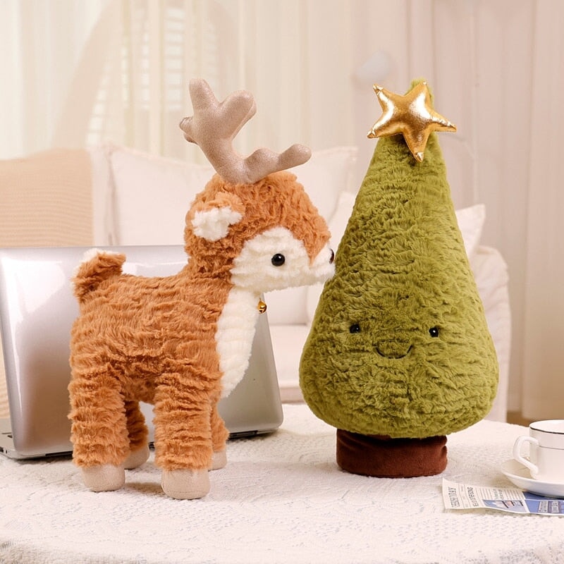 Fluffy Christmas Tree Reindeer Plushie-Kawaii Dream