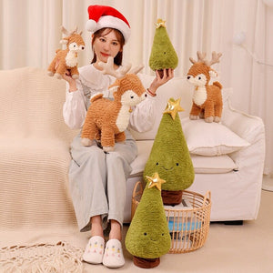 Fluffy Christmas Tree Reindeer Plushie-Kawaii Dream