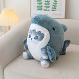 Fluffy Kawaii Ginger Gray Shark Cat Plushies-Kawaii Dream