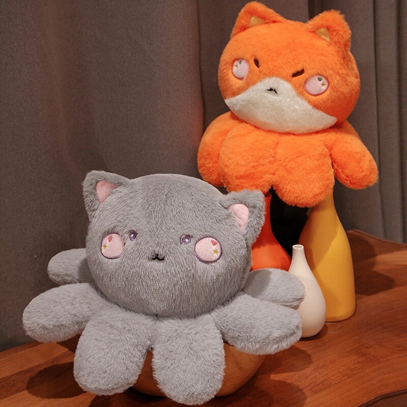 Fluffy Octo-Animal Fox Cat Bunny Bear Plushies-Kawaii Dream