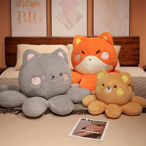 Fluffy Octo-Animal Fox Cat Bunny Bear Plushies-Kawaii Dream