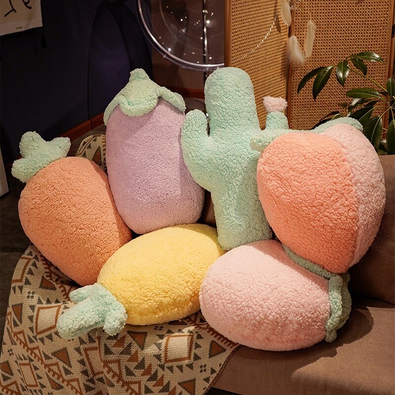 Fluffy Pastel Fruit Veg Plushie Collection-Kawaii Dream