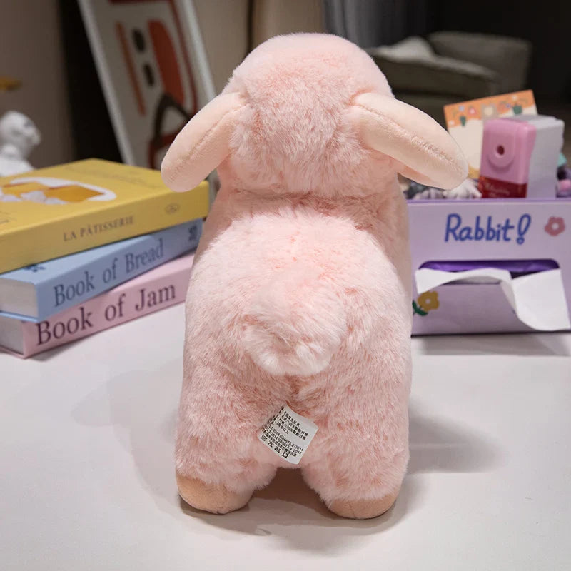 Fluffy Pink White Sheep Ram Plushies-Kawaii Dream