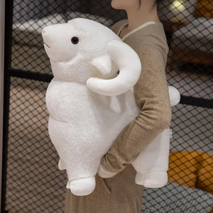 Fluffy Pink White Sheep Ram Plushies-Kawaii Dream