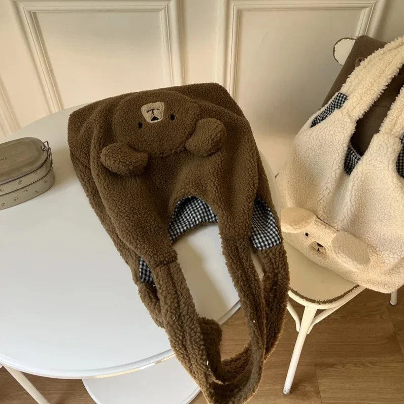 Fluffy Round Bear Tote Bag-Kawaii Dream