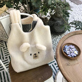 Fluffy Round Bear Tote Bag-Kawaii Dream