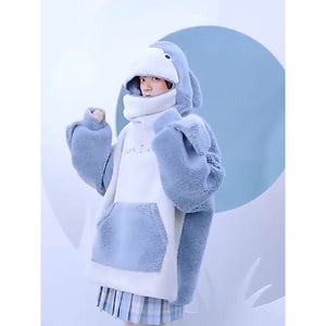 Fluffy Shark Hoodie-Kawaii Dream