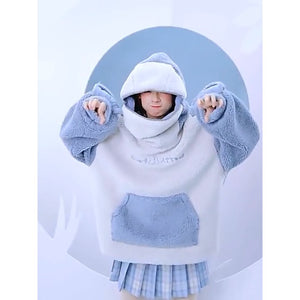 Fluffy Shark Hoodie-Kawaii Dream