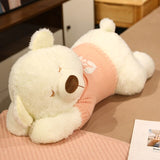 Fluffy Sleeping Brown White Dog Bear Plushie-Kawaii Dream
