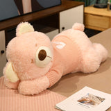 Fluffy Sleeping Brown White Dog Bear Plushie-Kawaii Dream