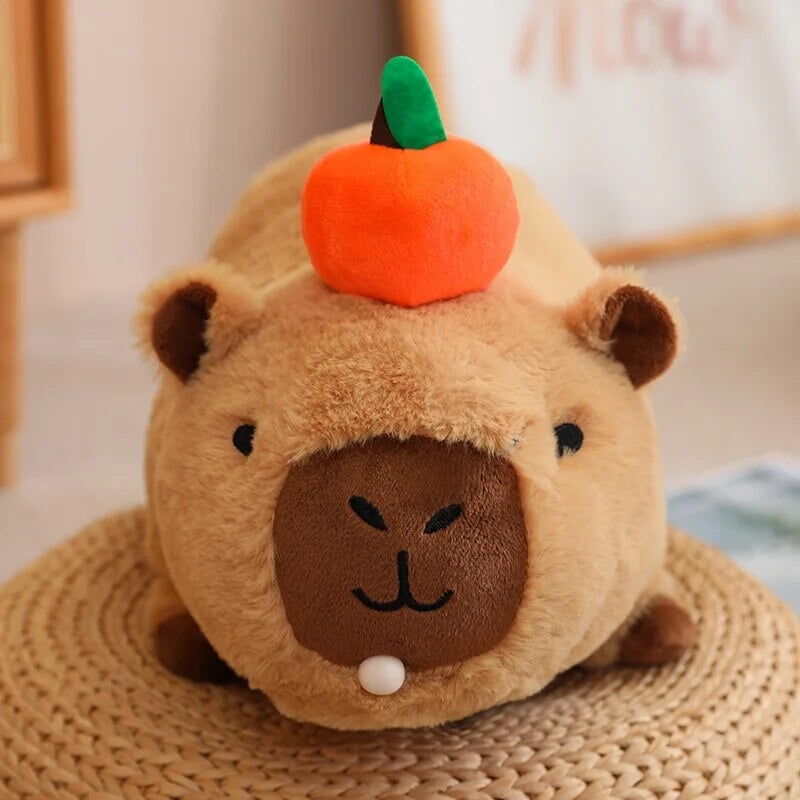 Fluffy Sleepy Capybara with Orange Plushie-Kawaii Dream