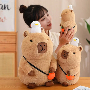 Fluffy Sleepy Capybara with Orange Plushie-Kawaii Dream