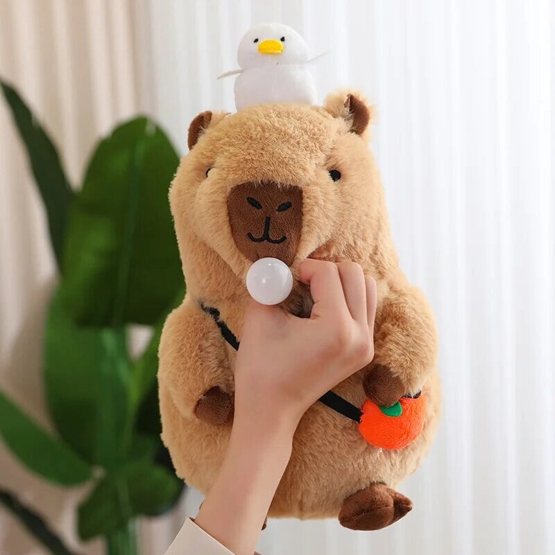 Fluffy Sleepy Capybara with Orange Plushie-Kawaii Dream