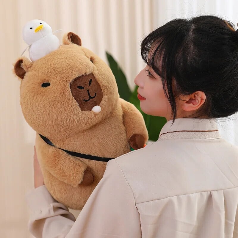 Fluffy Sleepy Capybara with Orange Plushie-Kawaii Dream