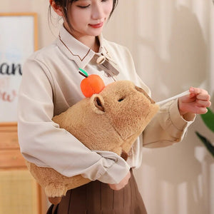 Fluffy Sleepy Capybara with Orange Plushie-Kawaii Dream