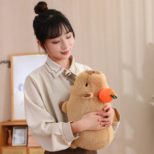 Fluffy Sleepy Capybara with Orange Plushie-Kawaii Dream