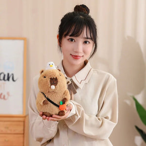 Fluffy Sleepy Capybara with Orange Plushie-Kawaii Dream