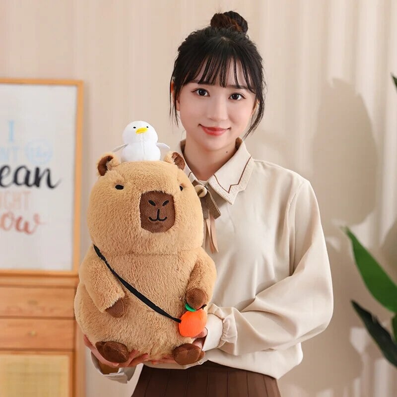 Fluffy Sleepy Capybara with Orange Plushie-Kawaii Dream