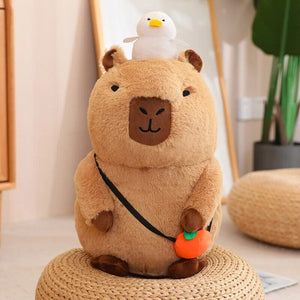 Fluffy Sleepy Capybara with Orange Plushie-Kawaii Dream