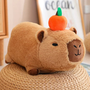 Fluffy Sleepy Capybara with Orange Plushie-Kawaii Dream