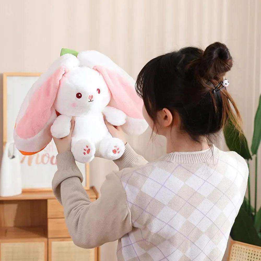 Fluffy Strawberry Carrot Bunny Zip Up Plushie-Kawaii Dream