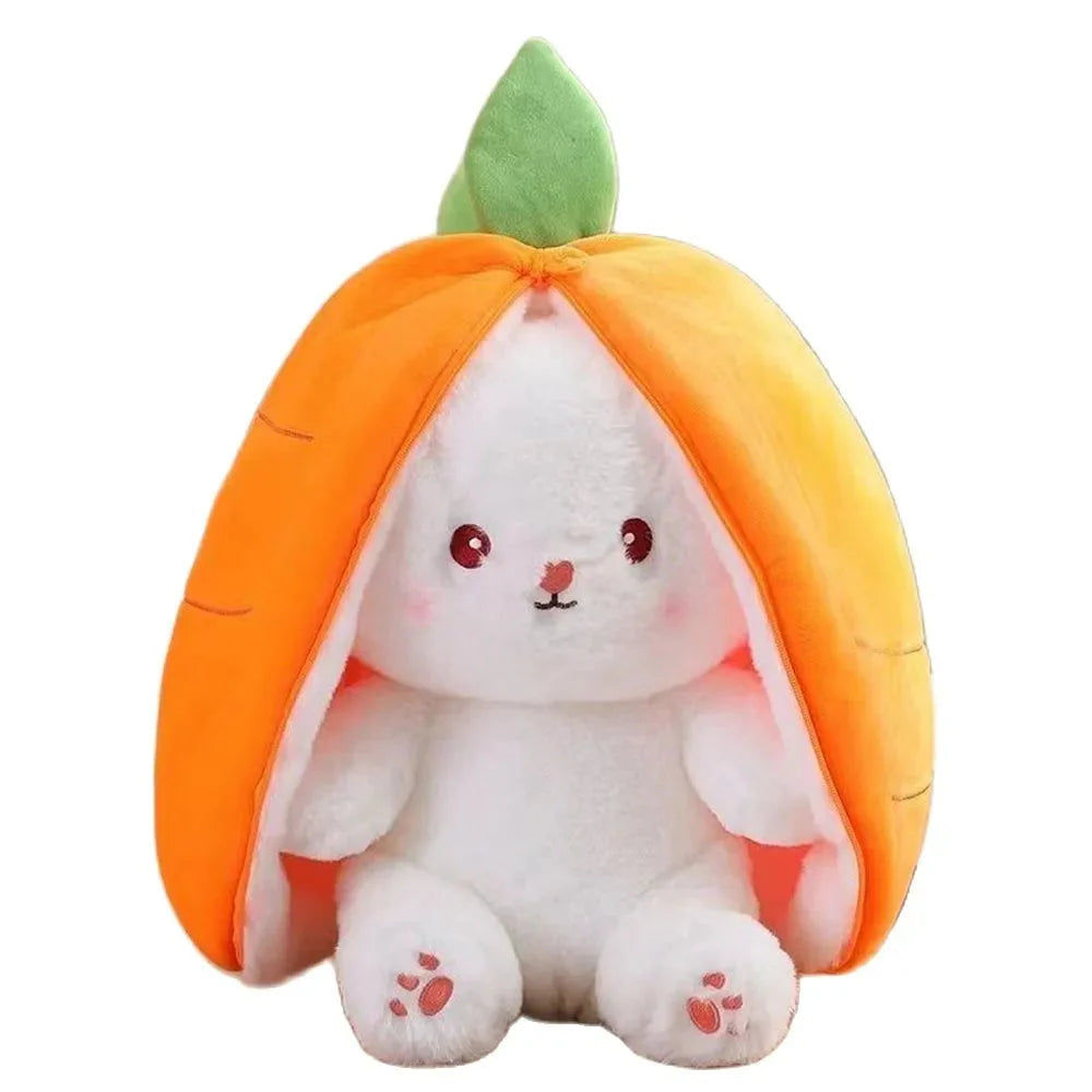 Fluffy Strawberry Carrot Bunny Zip Up Plushie-Kawaii Dream