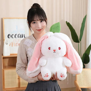 Fluffy Strawberry Carrot Bunny Zip Up Plushie-Kawaii Dream