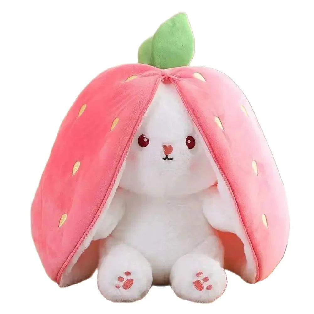 Fluffy Strawberry Carrot Bunny Zip Up Plushie-Kawaii Dream