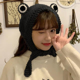Frog Pom Pom Knit Beanie Hat-Kawaii Dream