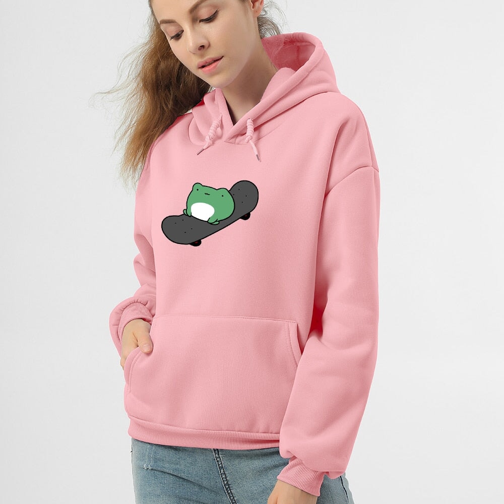 Frog on Skateboard Unisex Hoodies - Limited Stock-Kawaii Dream