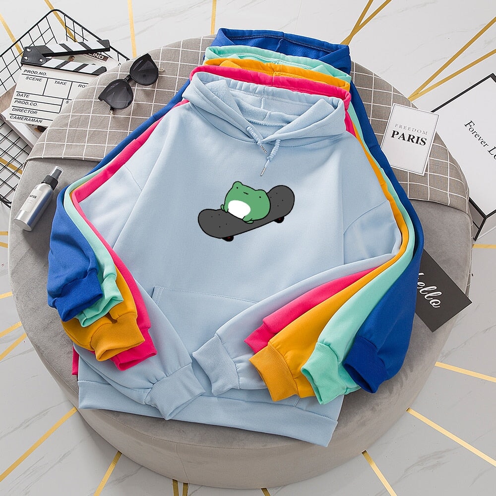 Frog on Skateboard Unisex Hoodies - Limited Stock-Kawaii Dream