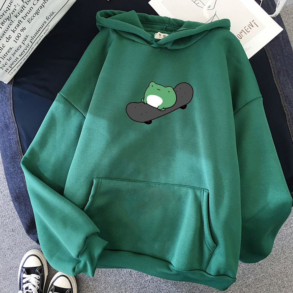 Frog on Skateboard Unisex Hoodies - Limited Stock-Kawaii Dream