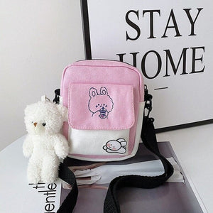 Funny Bunny Canvas Side Bag-Kawaii Dream