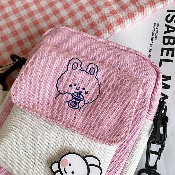 Funny Bunny Canvas Side Bag-Kawaii Dream
