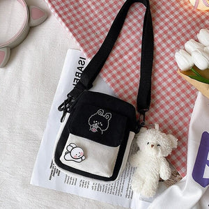 Funny Bunny Canvas Side Bag-Kawaii Dream
