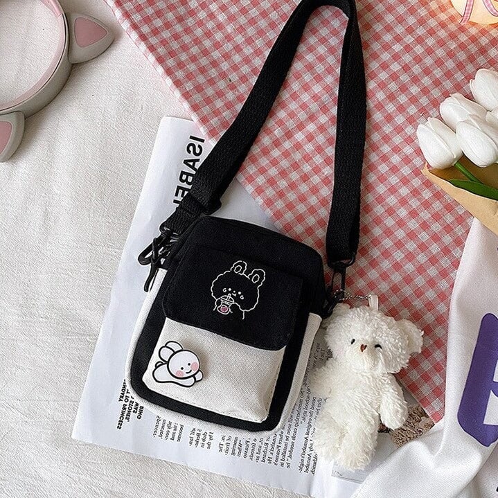 Funny Bunny Canvas Side Bag-Kawaii Dream