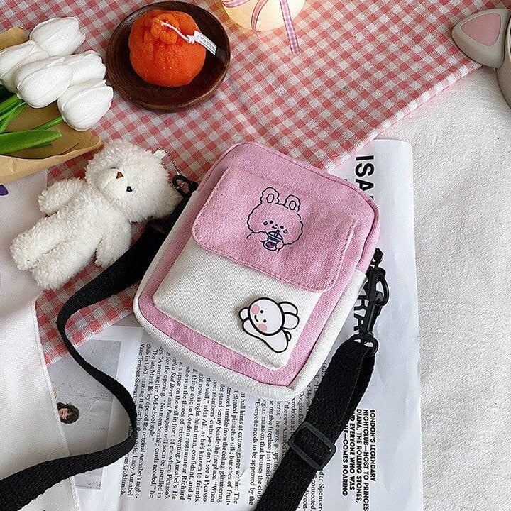 Funny Bunny Canvas Side Bag-Kawaii Dream