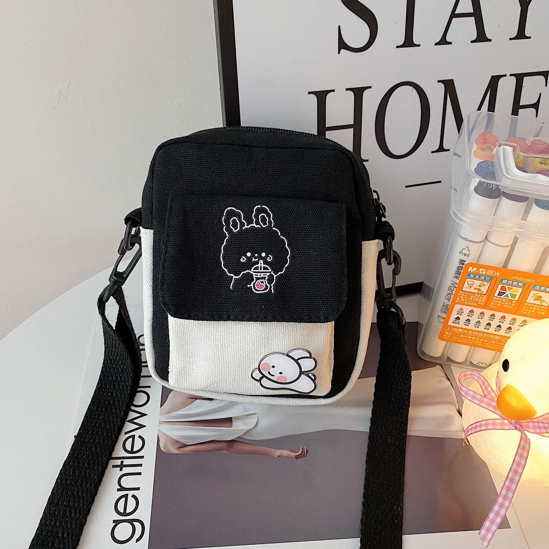 Funny Bunny Canvas Side Bag-Kawaii Dream