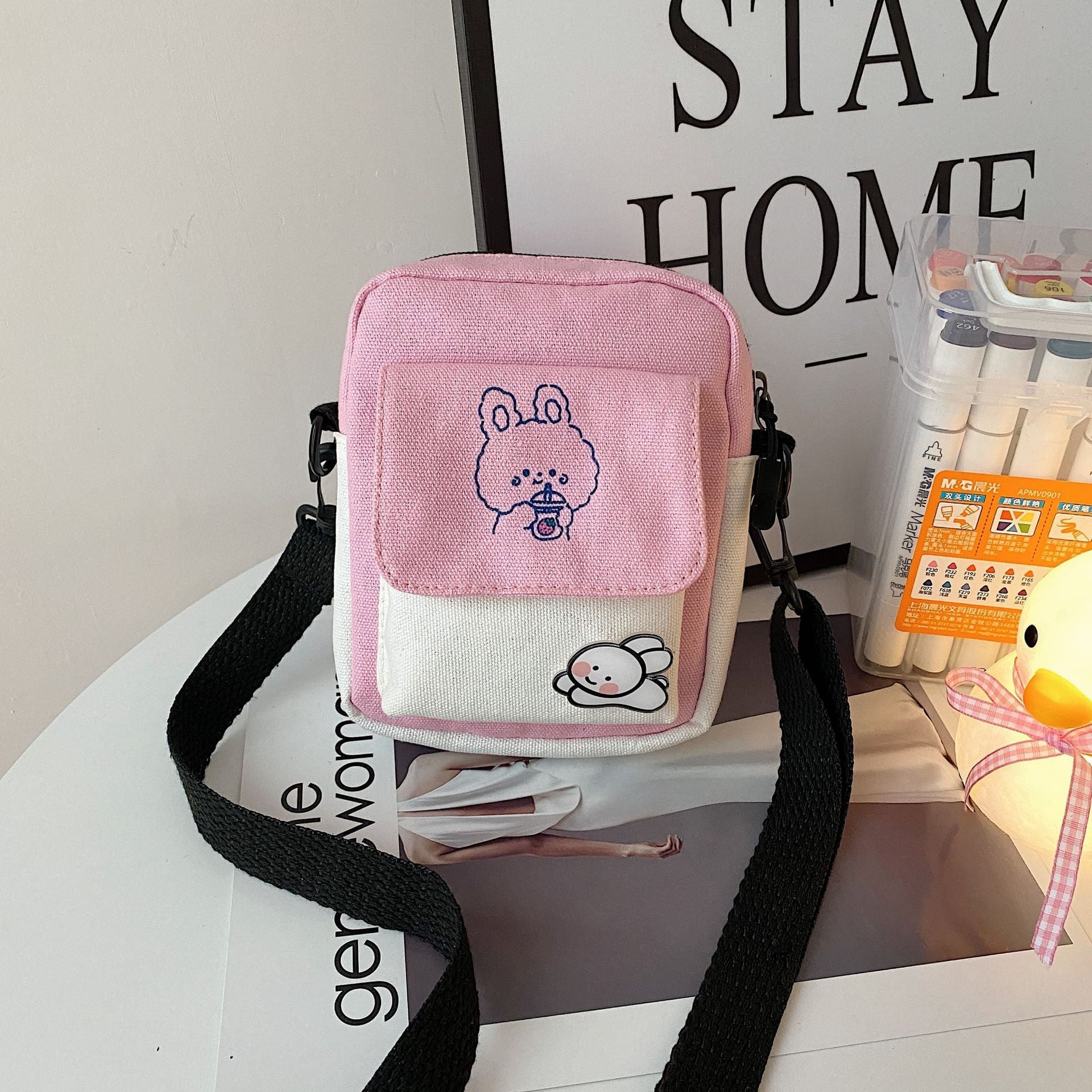 Funny Bunny Canvas Side Bag-Kawaii Dream