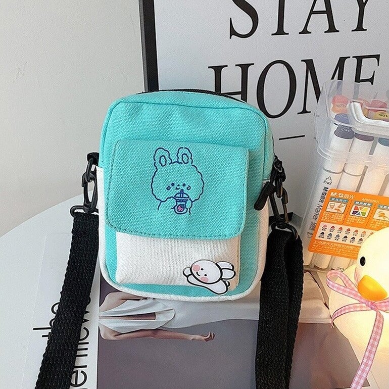 Funny Bunny Canvas Side Bag-Kawaii Dream