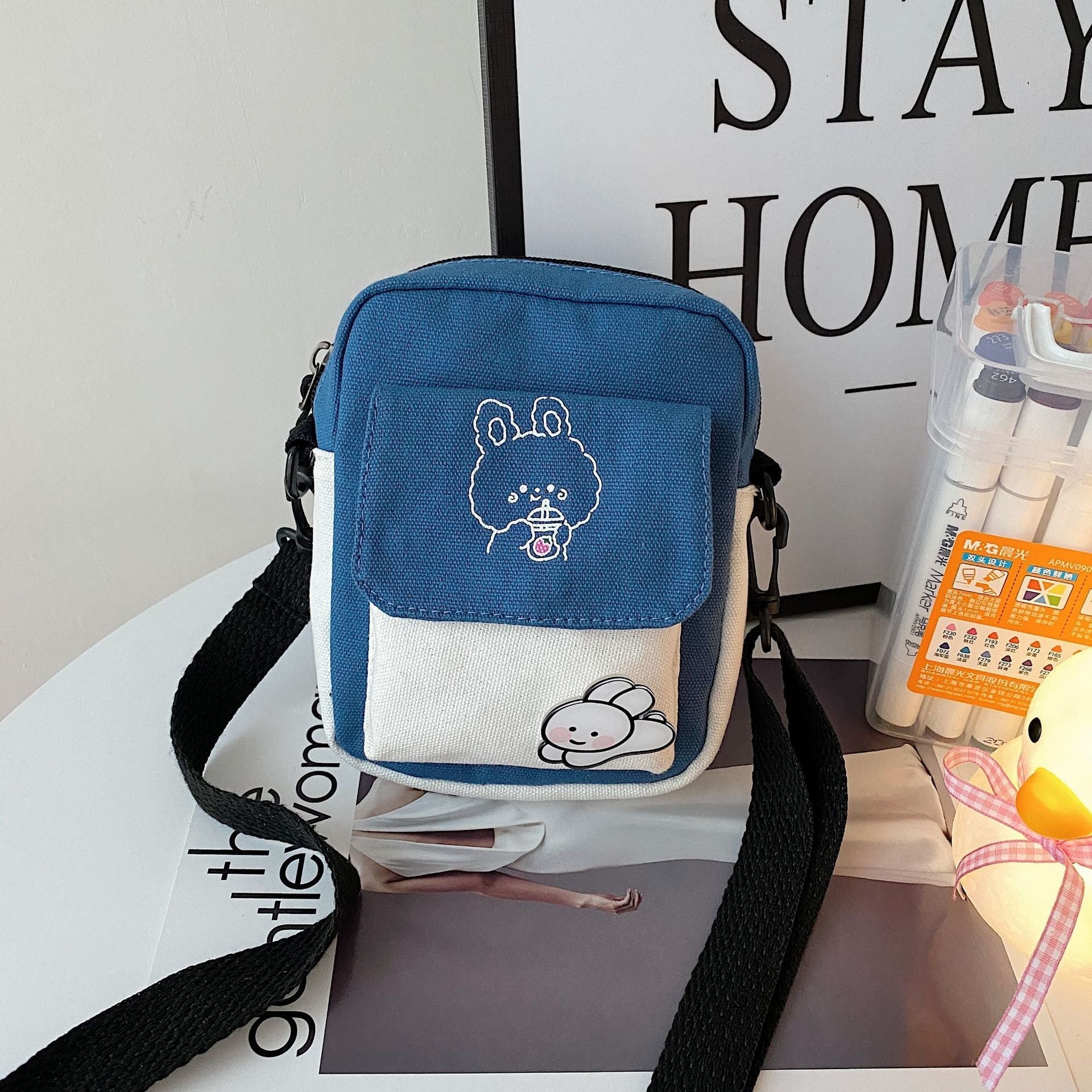 Funny Bunny Canvas Side Bag-Kawaii Dream