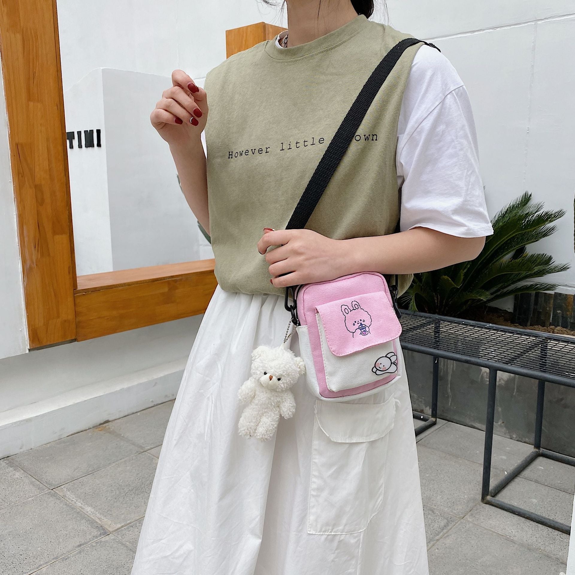 Funny Bunny Canvas Side Bag-Kawaii Dream