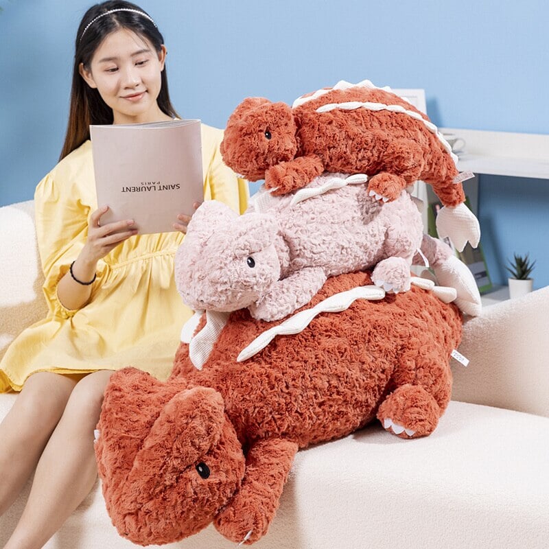 Fuzzy Cute Pink Red Lizard Plushies-Kawaii Dream