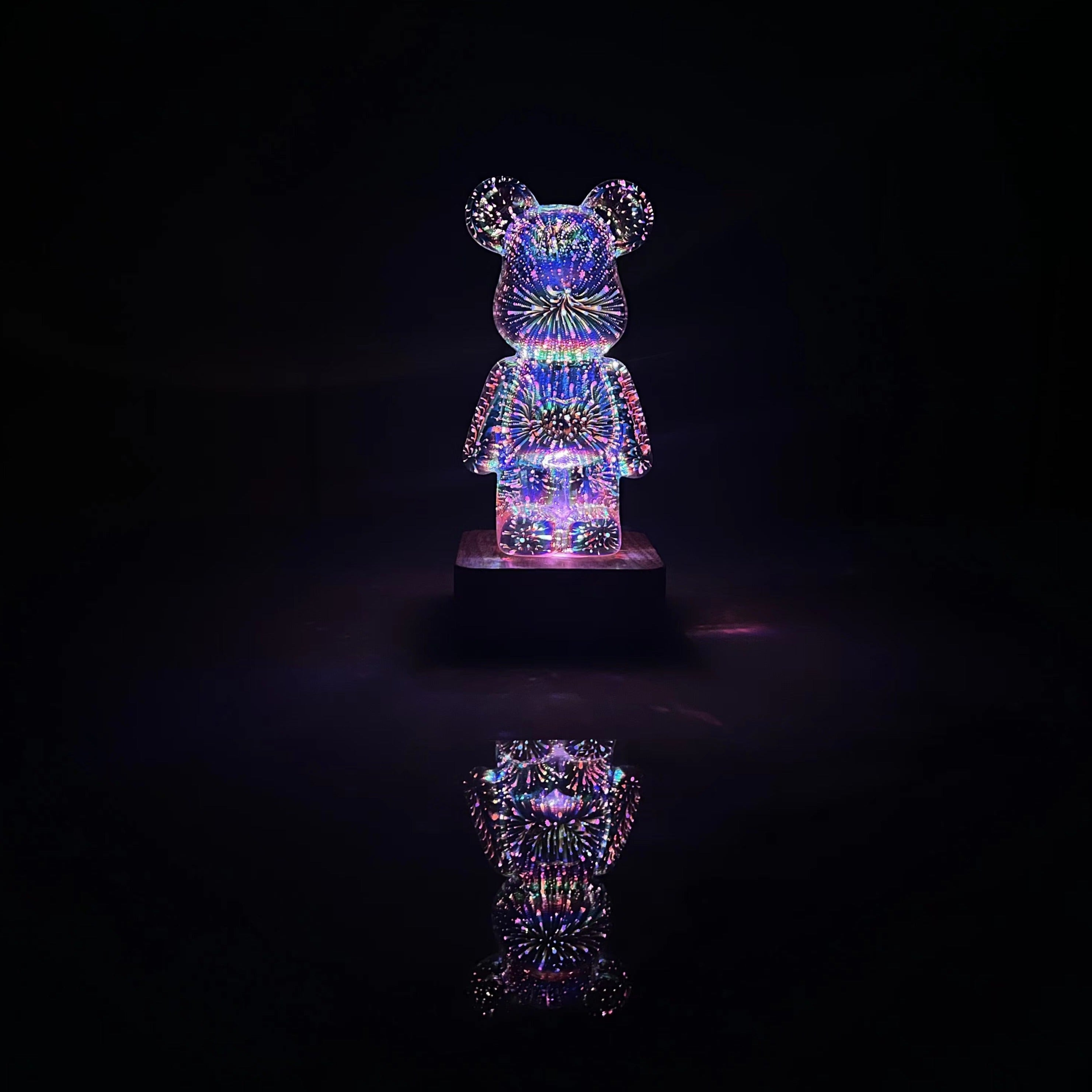 Galaxy Fireworks Standing Bear Night Light-Kawaii Dream