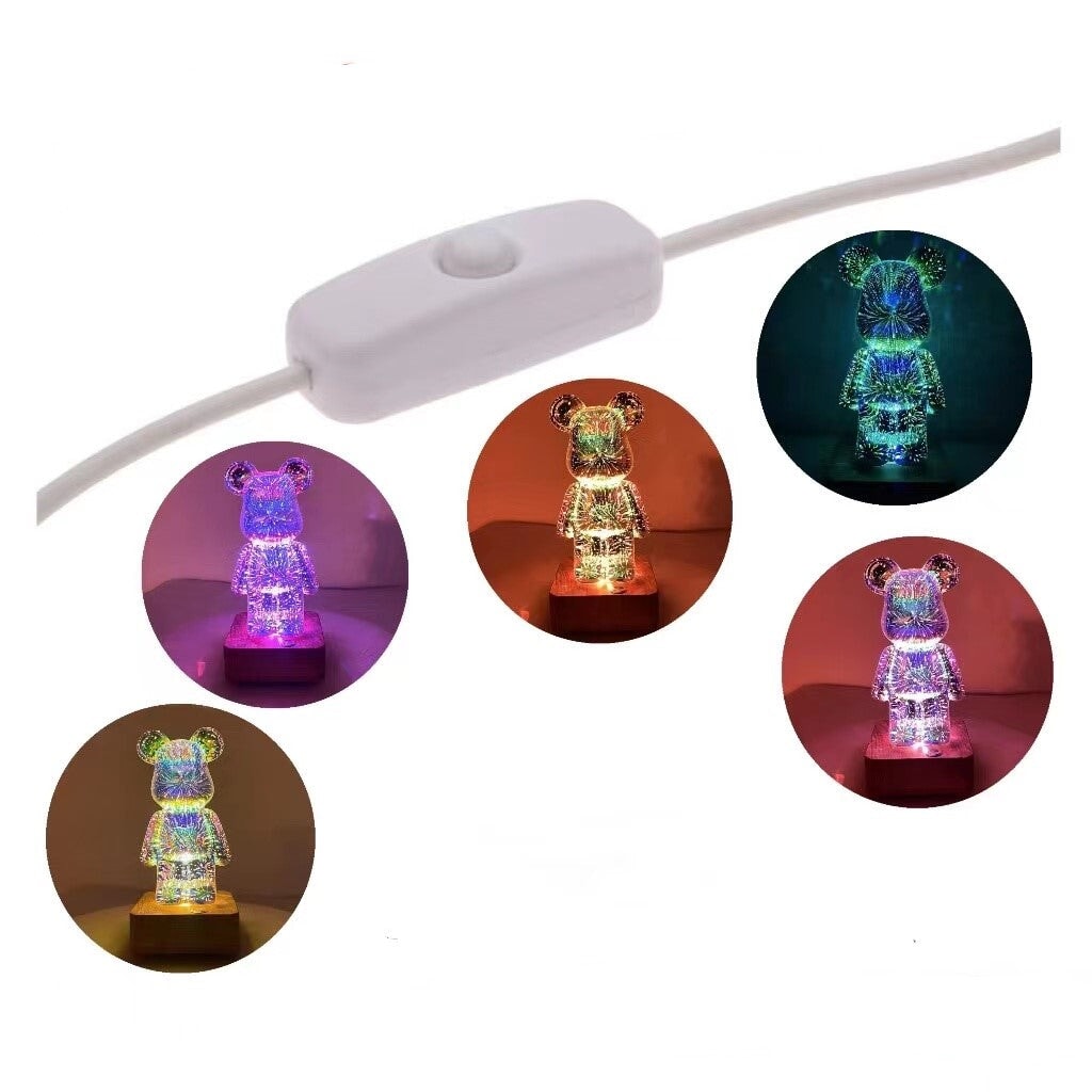 Galaxy Fireworks Standing Bear Night Light-Kawaii Dream