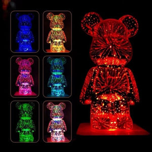 Galaxy Fireworks Standing Bear Night Light-Kawaii Dream