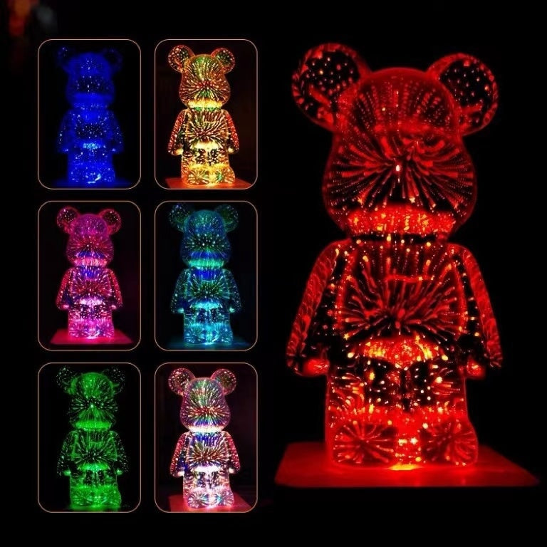 Galaxy Fireworks Standing Bear Night Light-Kawaii Dream
